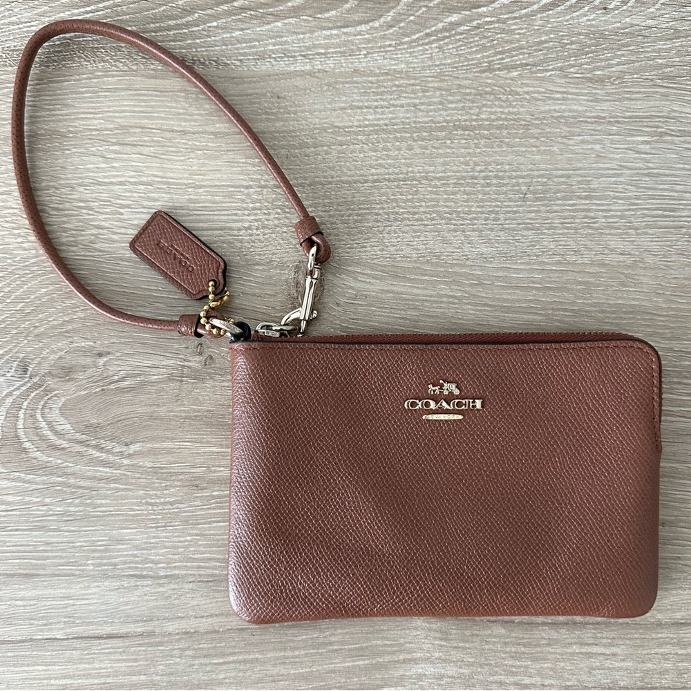 Coach corner zip wristlet